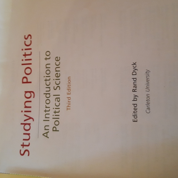 Studying Politics An Introduction to Political Science Rand Dyck Third Edition - Picture 5 of 5